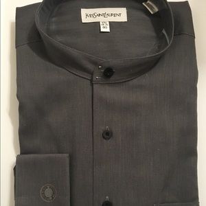 Yves Saint Laurent Band Collar Dress Shirt